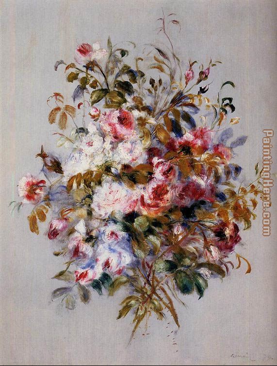 A Bouquet Of Roses painting - Pierre Auguste Renoir A Bouquet Of Roses art painting